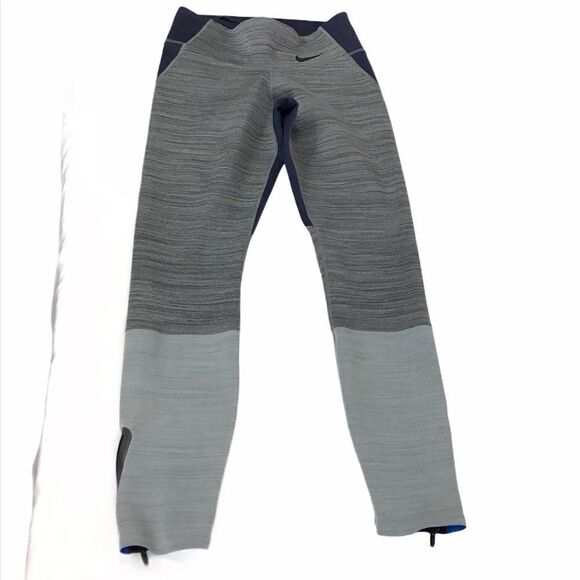 Nike Gray And Blue Dri-Fit Legendary Mid Rise Training Tights Size S - Picture 2 of 10